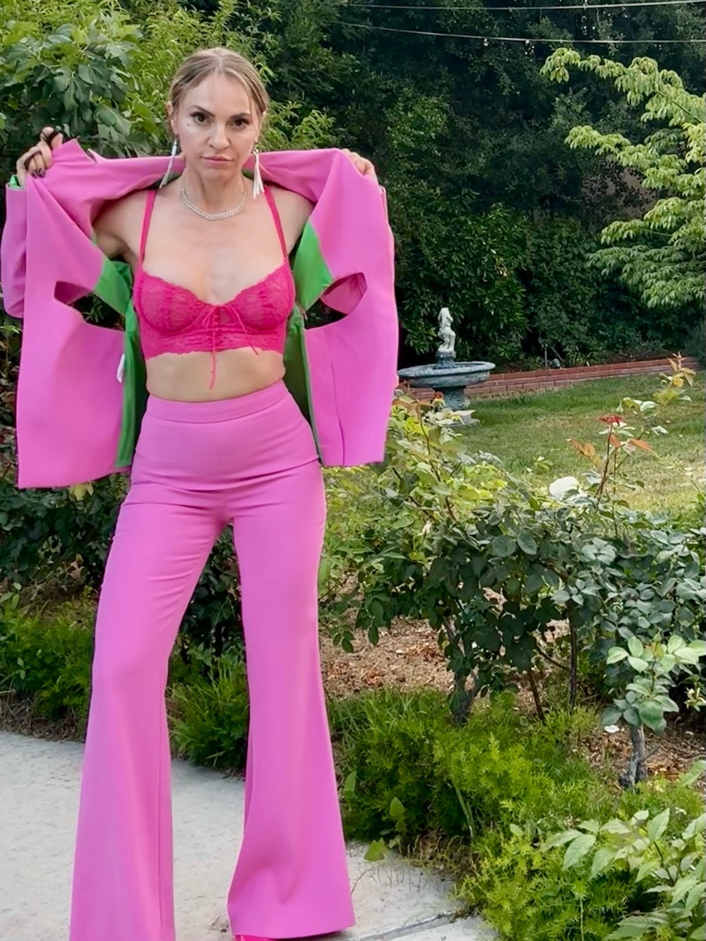 Bubblegum Pink Tailored Cutout Suit Set ✶ Small - Picture 8 of 16